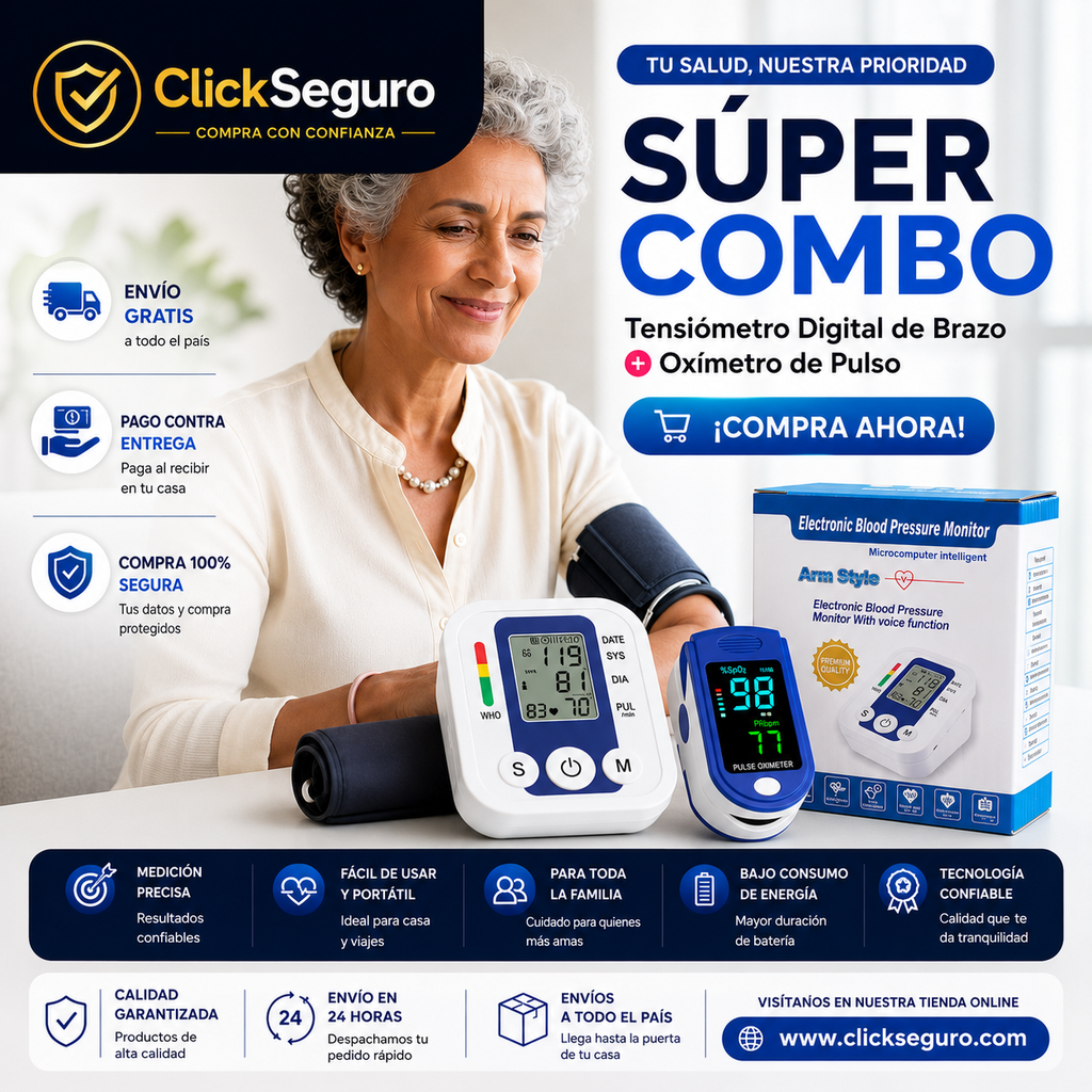 🩺 Kit de Salud: Oxímetro + Tensiómetro Electrónico