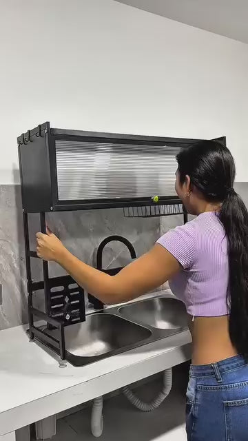 ORGANIZADOR CON TAPA ESCURRIDOR DE PLATOS + BRINDE